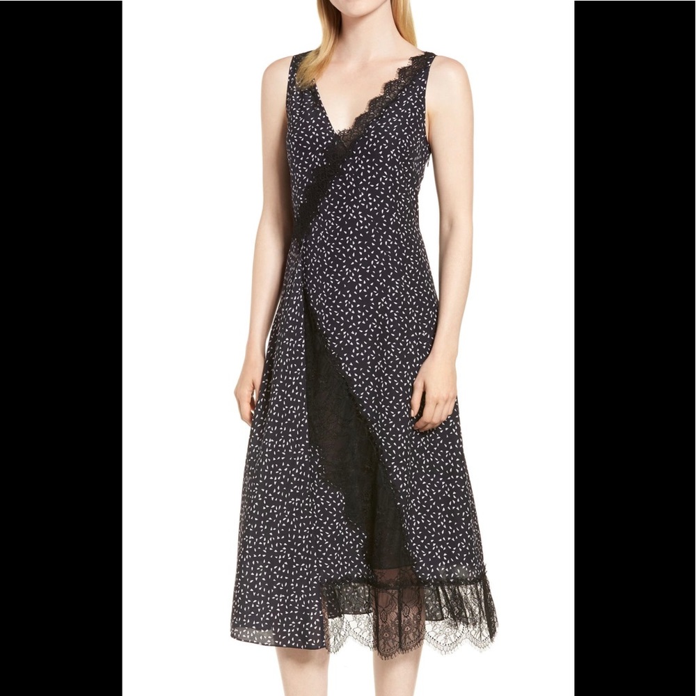 Lewit Lace Trim Midi Dress